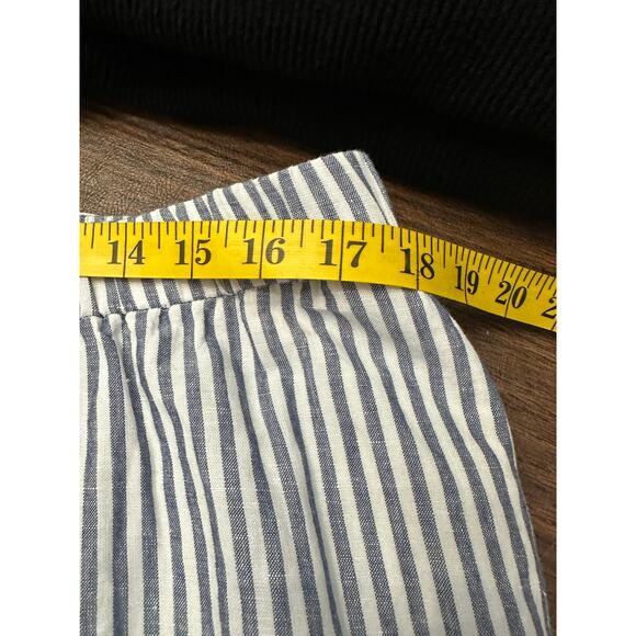 Talbots Candy Stripe Linen Blue White  Midi Skirt Size XL - Picture 6 of 8